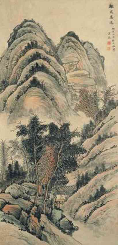 王愫 1746年作 林泉高逸 立轴